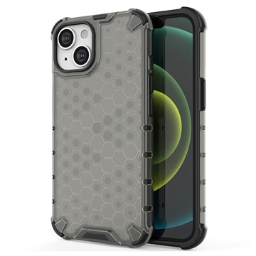 Honeycomb Armored iPhone 14 Plus Hybrid Case - Black