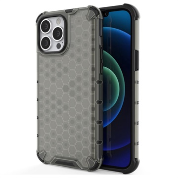 Honeycomb Armored iPhone 14 Pro Hybrid Case - Black