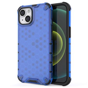 Honeycomb Armored iPhone 14 Hybrid Case - Blue