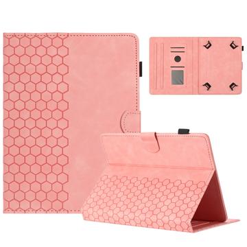Honeycomb Patterned Universal Tablet Case with Card Slots - 10 - Pink
