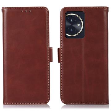 Honor 100 Wallet Leather Case with RFID - Brown