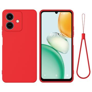 Honor Play10 Liquid Silicone Case with Hand Strap - Red