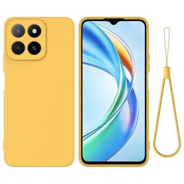 Honor X5b/X5b Plus Liquid Silicone Case with Hand Strap - Yellow