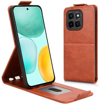 Honor X6c Vertical Flip Case with Stand - Brown