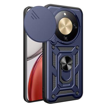 Honor X70/X9d/Magic8 Lite Rotary Ring Hybrid Case with Camera Shield - Blue