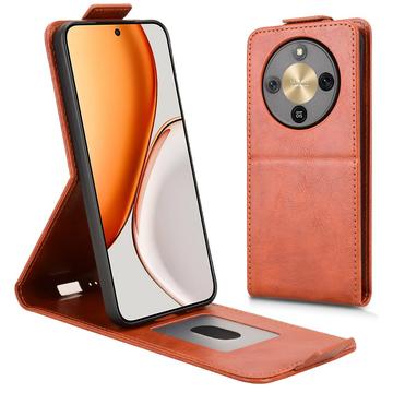Honor X70/X9d/Magic8 Lite Vertical Flip Case with Stand - Brown