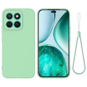 Honor X8c Liquid Silicone Case with Hand Strap - Green