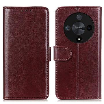 Honor Magic6 Lite/X9b Wallet Case with Magnetic Closure - Brown