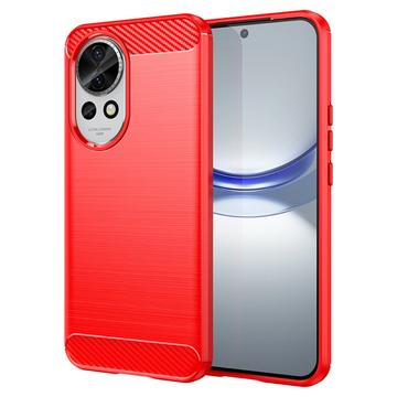 Huawei Nova 12 Brushed TPU Case - Carbon Fiber - Red