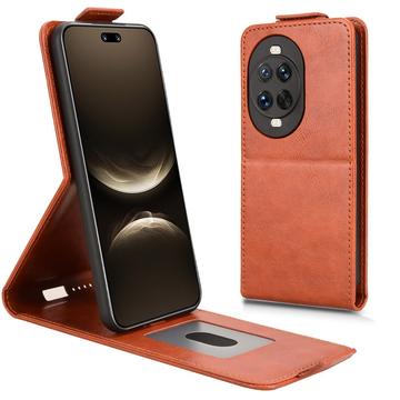 Huawei Nova 14 Ultra Vertical Flip Case with Stand - Brown
