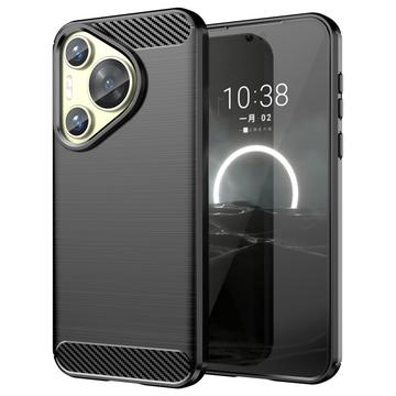 Huawei Pura 70 Brushed TPU Case - Carbon Fiber - Black