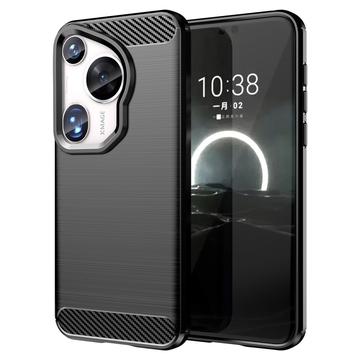 Huawei Pura 70 Ultra Brushed TPU Case - Carbon Fiber - Black