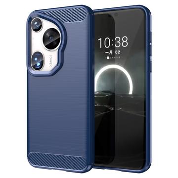 Huawei Pura 70 Ultra Brushed TPU Case - Carbon Fiber - Blue
