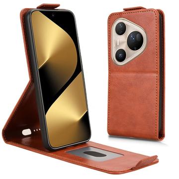 Huawei Pura 80 Ultra Vertical Flip Case with Stand - Brown