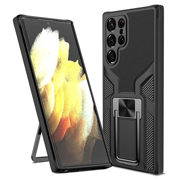 Samsung Galaxy S22 Ultra 5G Hybrid Case with Metal Kickstand - Black