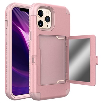 iPhone 12 Pro Max Hybrid Case with Hidden Mirror & Card Slot - Pink