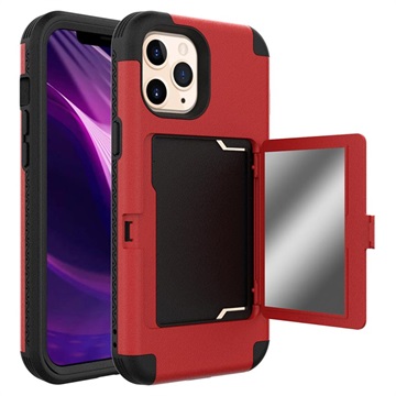 iPhone 12 Pro Max Hybrid Case with Hidden Mirror & Card Slot - Red