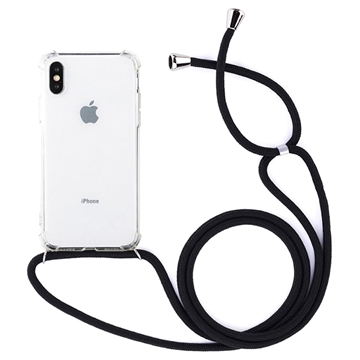 iPhone X/XS Hybrid Case with Strap - Clear / Black