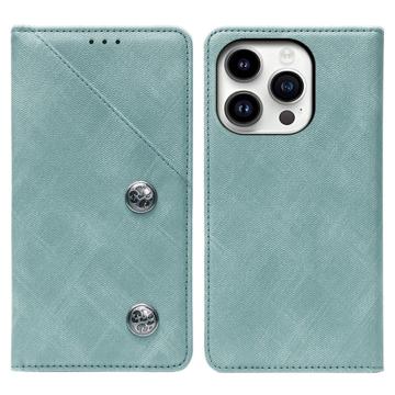 Idewei iPhone 14 Pro Retro Wallet Case - Green