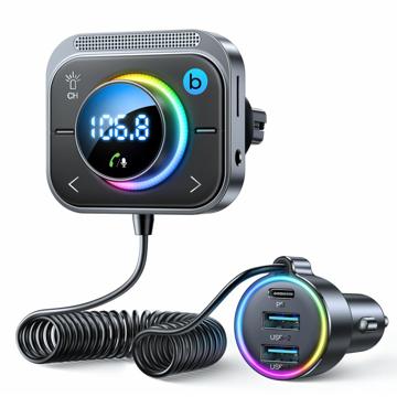 Joyroom JR-CL18 Car Charger / Bluetooth FM Transmitter with RGB - 30W (Open Box - Excellent)