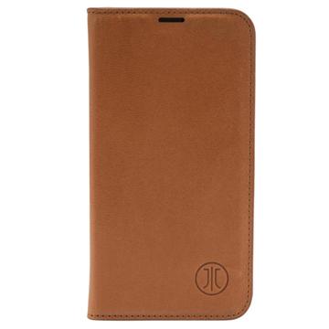 JT Berlin BookCase Tegel iPhone 14 Flip Leather Case - Cognac