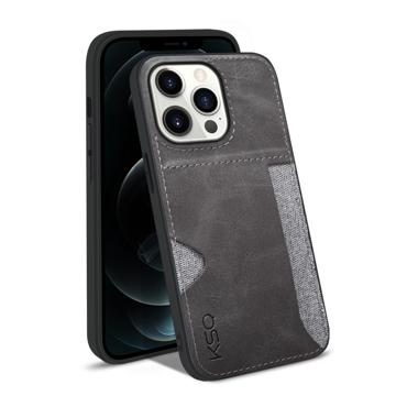 KSQ Style-D iPhone 14 Pro Max Case with Card Pocket - Grey