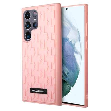 Karl Lagerfeld 3D Monogram Samsung Galaxy S23 Ultra 5G Hybrid Case - Pink