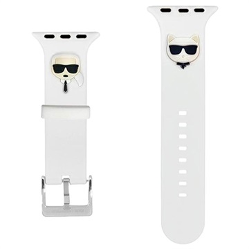 Karl Lagerfeld Karl & Choupette Apple Watch 9/8/SE (2022)/7/SE/6/5/4/3/2/1 Strap - 41mm/40mm/38mm - White