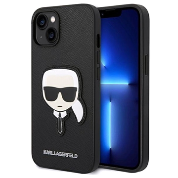 Karl Lagerfeld Saffiano Karl’s Head iPhone 14 Case - Black
