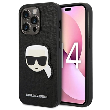 Karl Lagerfeld Saffiano Karl’s Head iPhone 14 Pro Max Case - Black
