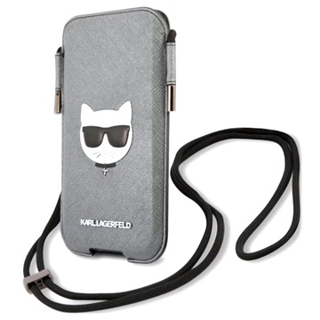 Karl Lagerfeld Saffiano Universal Pouch - L - Choupette / Grey