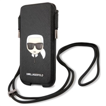 Karl Lagerfeld Saffiano Universal Pouch - S/M - Ikonik / Black