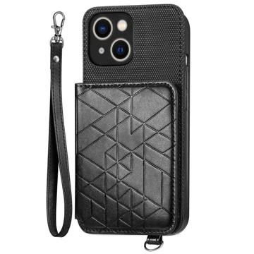 Geometry Series iPhone 14 Plus Case with Wallet - Black