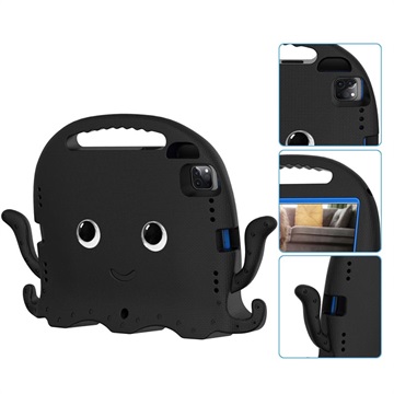 iPad Pro 11 2022/2021/2020/2018 Kids Carrying Shockproof Case - Octopus - Black