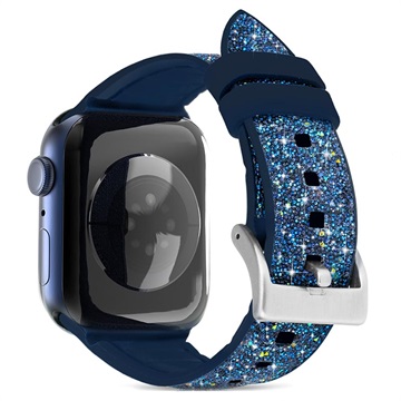 Kingxbar Crystal Fabric Apple Watch 9/8/SE (2022)/7/SE/6/5/4/3/2/1 Strap - 41mm/40mm/38mm - Blue