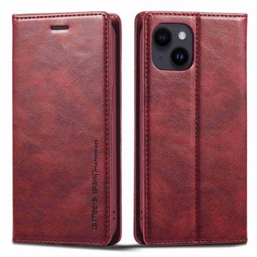 LC.IMEEKE iPhone 14 Wallet Case with RFID - Red