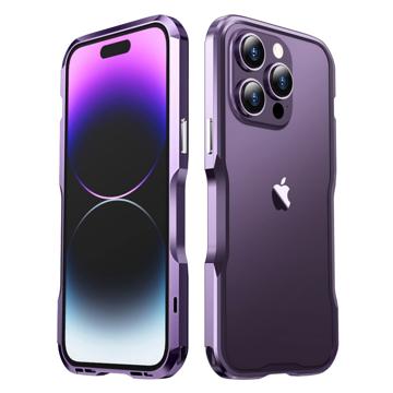 Luphie Safe Lock iPhone 14 Pro Max Metal Bumper - Purple