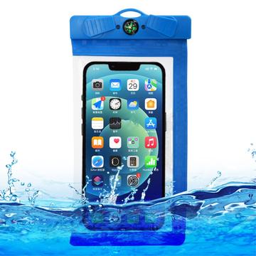 Large Universal Waterproof Case w. Compass - 7.5 - Blue