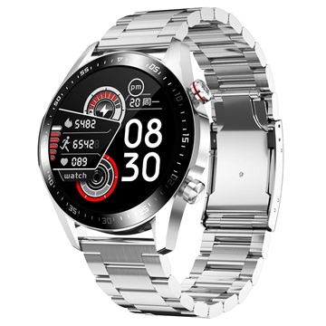 Lemonda Smart E12 Waterproof Smartwatch - Stainless Steel Strap - Silver