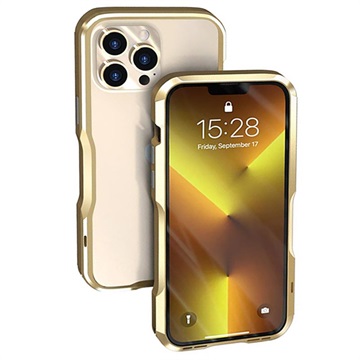 Luphie Safe Lock iPhone 13 Pro Max Metal Bumper - Gold