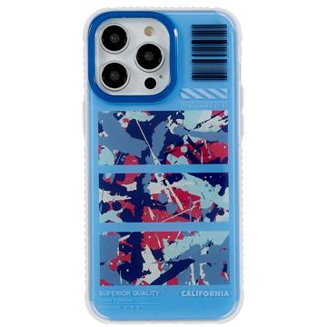 Mutural Camouflage Series iPhone 14 Pro Max Hybrid Case - Blue