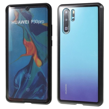 Huawei P30 Pro Magnetic Case with Tempered Glass - Black