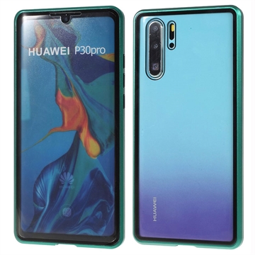 Huawei P30 Pro Magnetic Case with Tempered Glass - Green