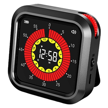 X-JSQ817B-01 Magnetic Kitchen Clock / Visual Timer with LCD Display - Black