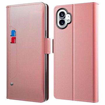 Makeup Mirror Nothing Phone (1) Flip Case - Rose Gold