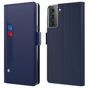 Makeup Mirror Samsung Galaxy S23+ 5G Flip Case - Blue