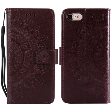 iPhone 7/8/SE (2020)/SE (2022) Mandala Series Wallet Case - Brown