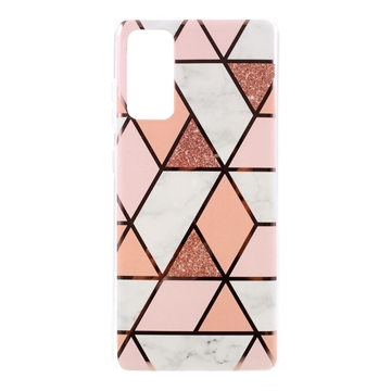 Samsung Galaxy S20 FE 5G Marble Pattern Electroplated IMD Case - Rose Gold