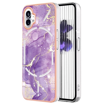 Marble Pattern Electroplated IMD Nothing Phone (1) TPU Case - Purple