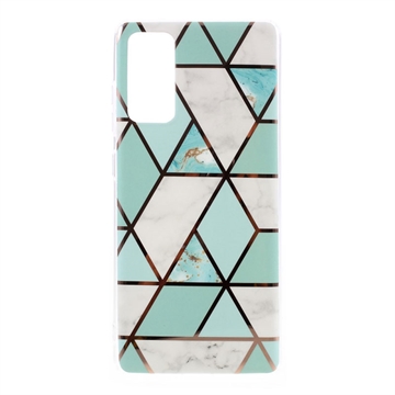 Samsung Galaxy S20 FE 5G Marble Pattern Electroplated IMD Case - Green